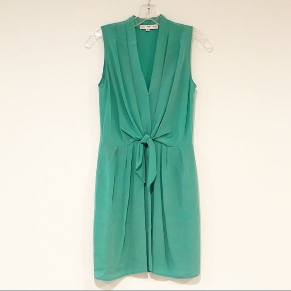 Amanda Uprichard Tie Front Dress in Mint- XS - Picture 2 of 6